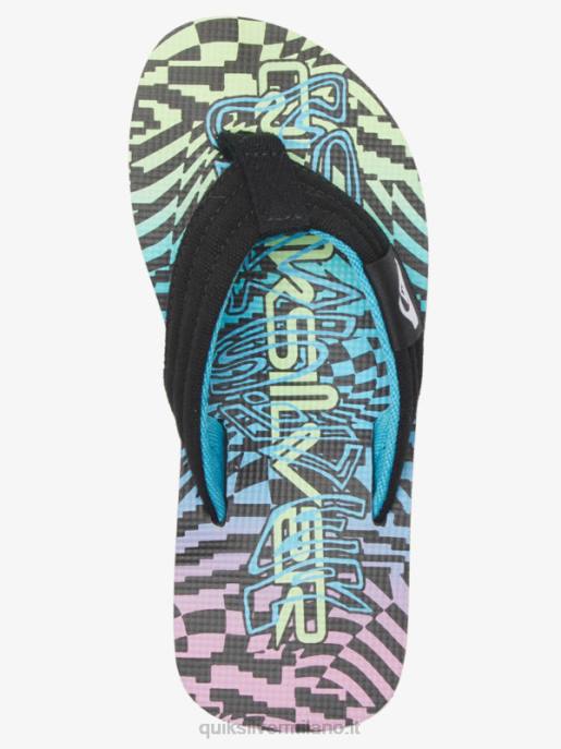 esso Quiksilver ragazzi 8-16 sandali rilassati molokai nero/rosa/blu HTZR1990