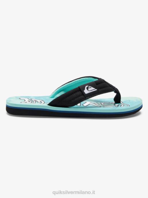 esso Quiksilver ragazzi 8-16 sandali rilassati molokai verde/blu/giallo HTZR1994