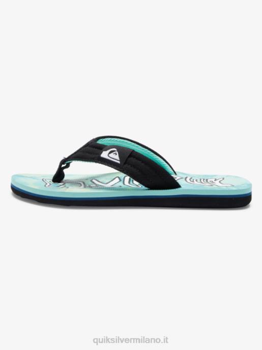 esso Quiksilver ragazzi 8-16 sandali rilassati molokai verde/blu/giallo HTZR1994