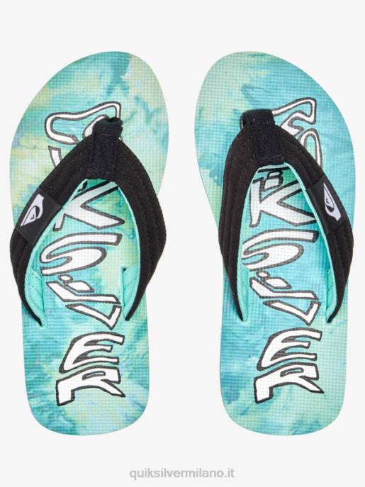 esso Quiksilver ragazzi 8-16 sandali rilassati molokai verde/blu/giallo HTZR1994