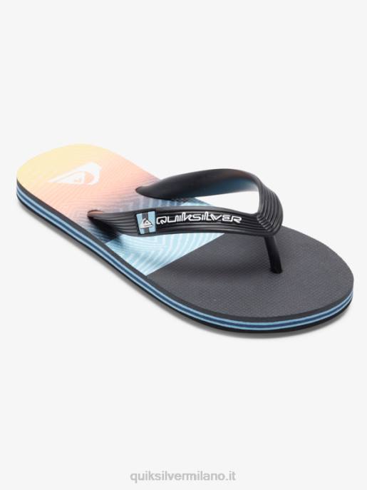 esso Quiksilver ragazzi Infradito 8-16 pannello molokai nero/arancione/grigio HTZR2206