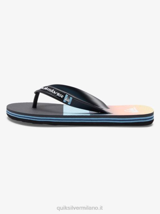 esso Quiksilver ragazzi Infradito 8-16 pannello molokai nero/arancione/grigio HTZR2206