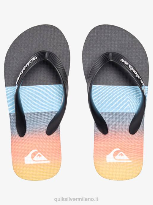 esso Quiksilver ragazzi Infradito 8-16 pannello molokai nero/arancione/grigio HTZR2206