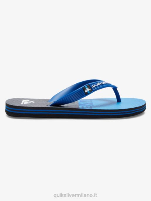 esso Quiksilver ragazzi Infradito 8-16 pannello molokai nero/blu/grigio HTZR2207