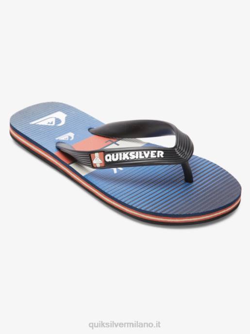 esso Quiksilver ragazzi Infradito molokai 8-16 Nero Blu HTZR2030