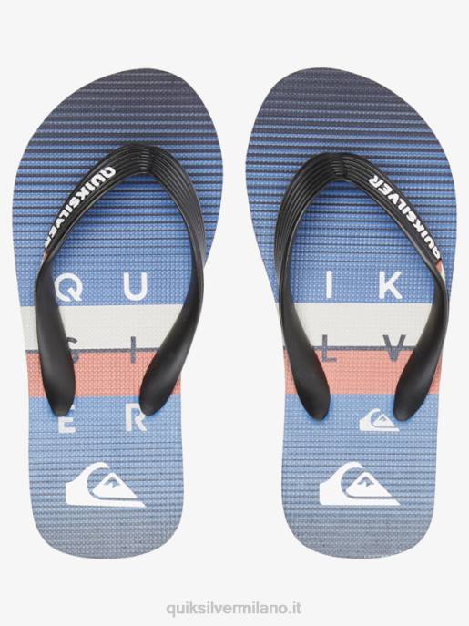 esso Quiksilver ragazzi Infradito molokai 8-16 Nero Blu HTZR2030