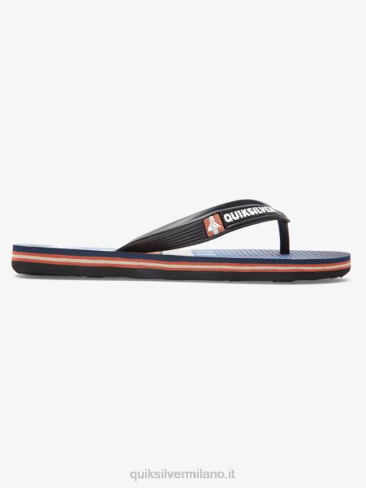 esso Quiksilver ragazzi Infradito molokai 8-16 Nero Blu HTZR2030