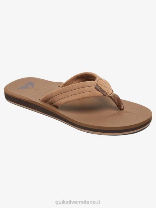 esso Quiksilver ragazzi Sandali 8-16 in pelle scamosciata carver marrone chiaro - solido HTZR2282