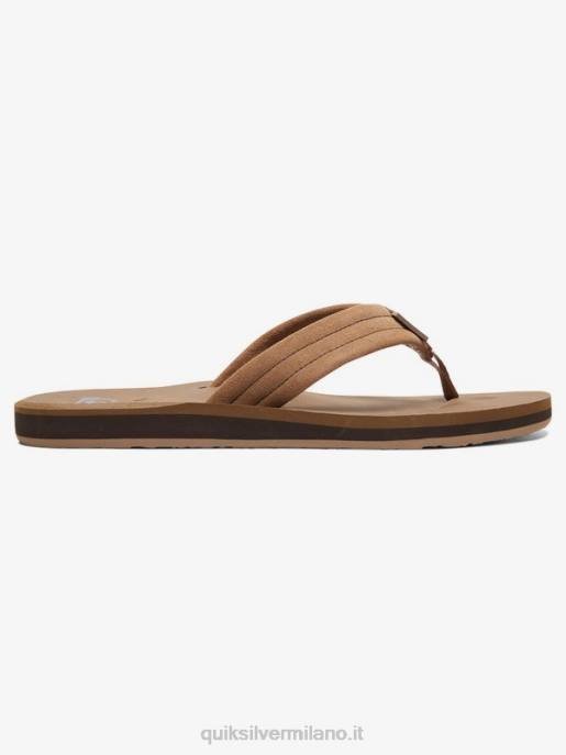 esso Quiksilver ragazzi Sandali 8-16 in pelle scamosciata carver marrone chiaro - solido HTZR2282