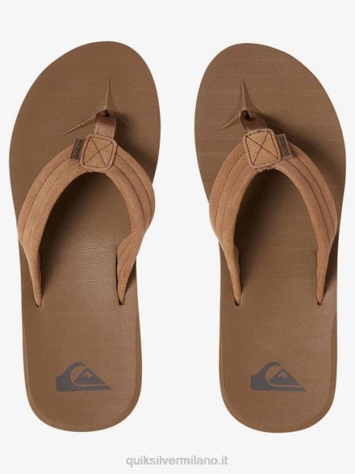 esso Quiksilver ragazzi Sandali 8-16 in pelle scamosciata carver marrone chiaro - solido HTZR2282