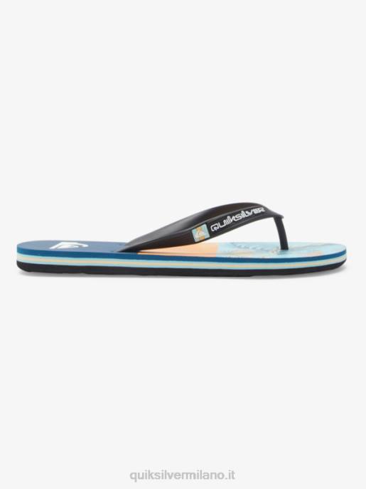 esso Quiksilver uomini infradito con pannello molokai blu/nero/giallo HTZR569