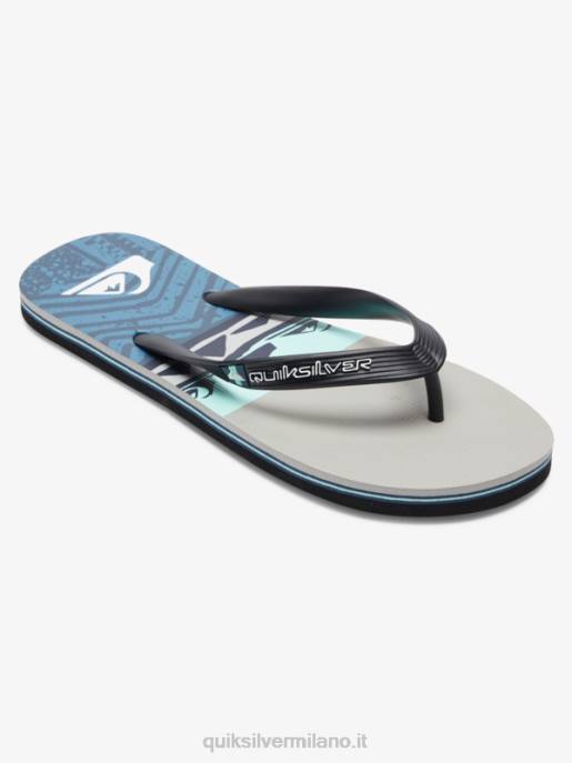 esso Quiksilver uomini infradito con pannello molokai grigio/nero/blu HTZR572