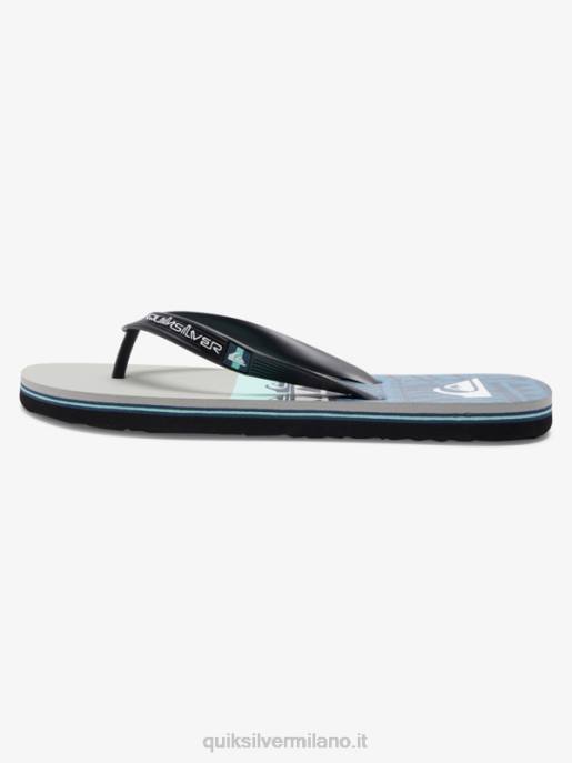 esso Quiksilver uomini infradito con pannello molokai grigio/nero/blu HTZR572