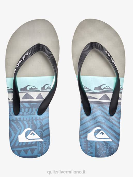 esso Quiksilver uomini infradito con pannello molokai grigio/nero/blu HTZR572