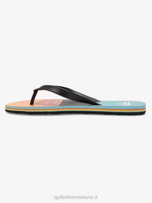 esso Quiksilver uomini infradito con pannello molokai nero/arancione HTZR568
