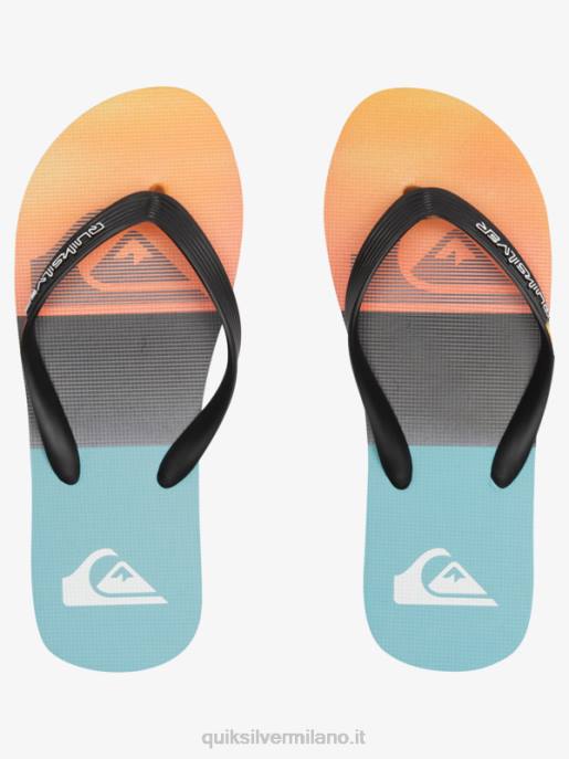 esso Quiksilver uomini infradito con pannello molokai nero/arancione HTZR568