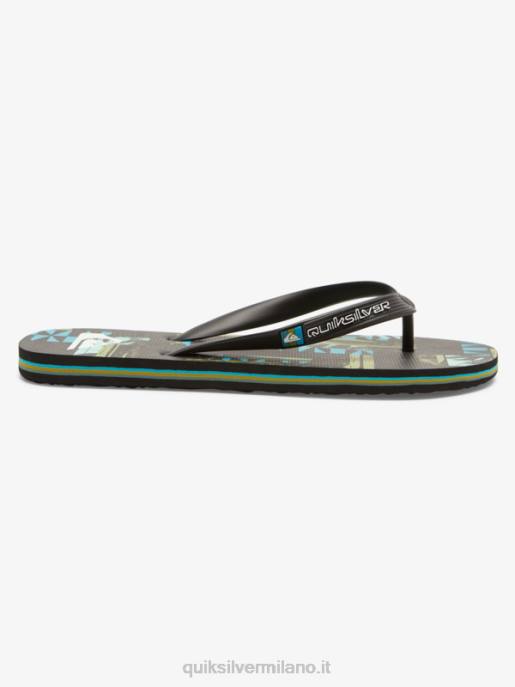 esso Quiksilver uomini infradito gregg kaplan molokai art nero/blu/verde HTZR524