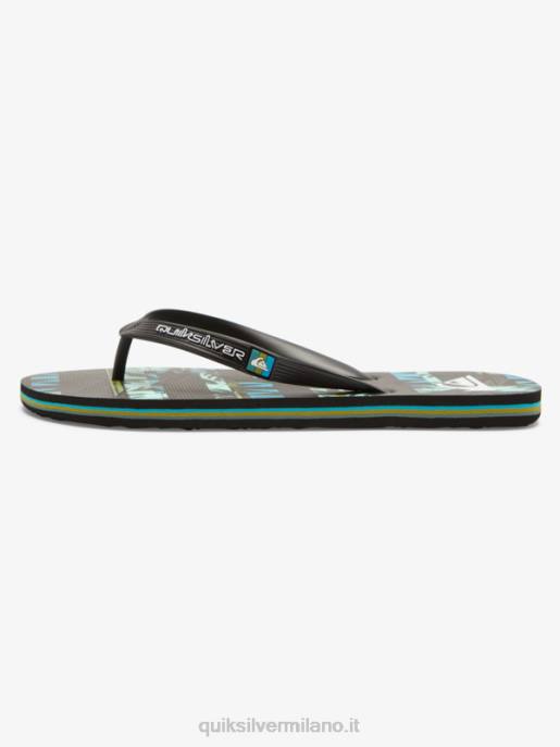 esso Quiksilver uomini infradito gregg kaplan molokai art nero/blu/verde HTZR524