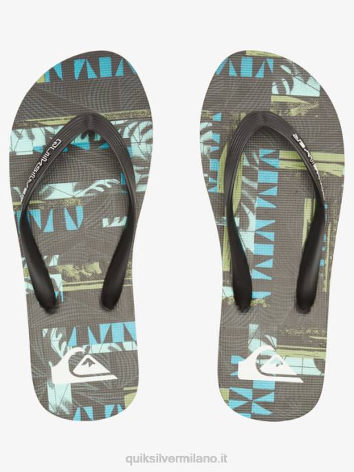 esso Quiksilver uomini infradito gregg kaplan molokai art nero/blu/verde HTZR524