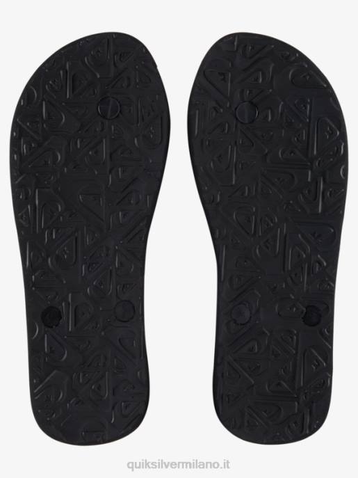 esso Quiksilver uomini infradito molokai a blocchi di parole nero/arancione HTZR1136