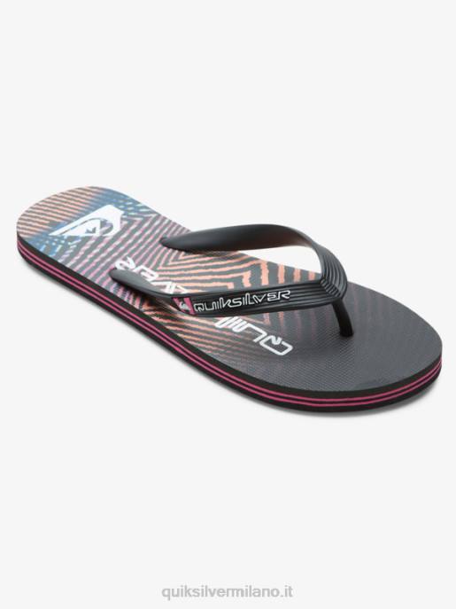 esso Quiksilver uomini infradito molokai a blocchi di parole nero/rosa HTZR1137