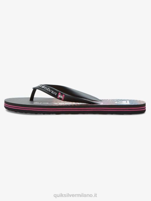 esso Quiksilver uomini infradito molokai a blocchi di parole nero/rosa HTZR1137