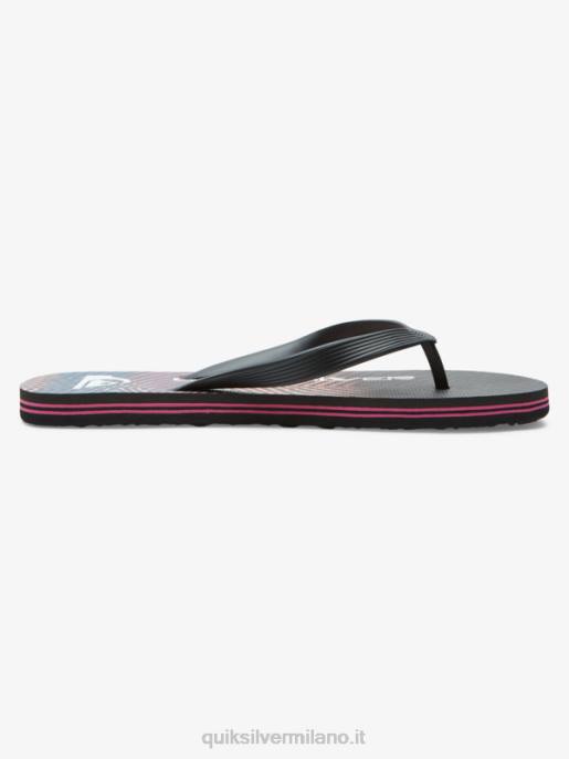 esso Quiksilver uomini infradito molokai a blocchi di parole nero/rosa HTZR1137
