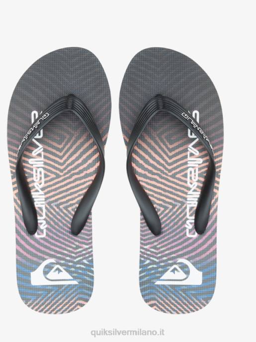 esso Quiksilver uomini infradito molokai a blocchi di parole nero/rosa HTZR1137