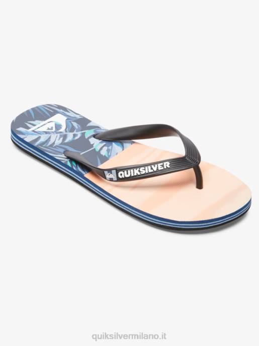 esso Quiksilver uomini infradito molokai five-o nero/arancione/verde HTZR1857