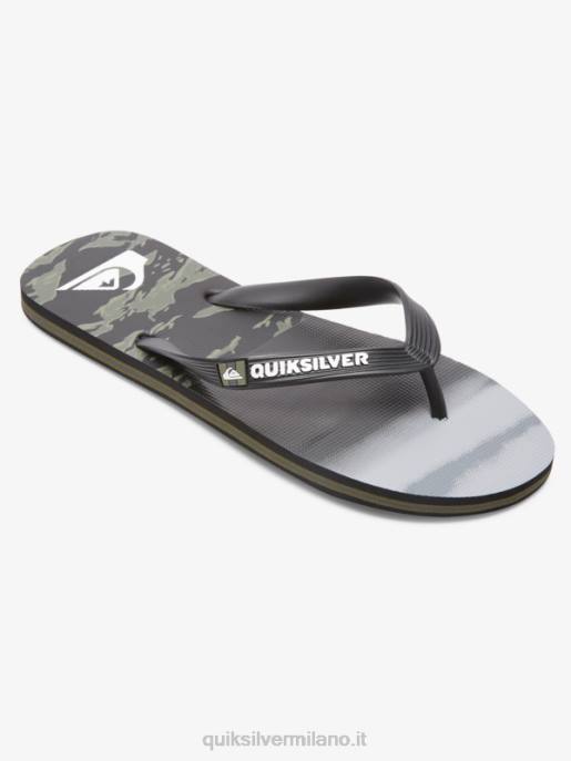 esso Quiksilver uomini infradito molokai five-o nero/verde HTZR1858