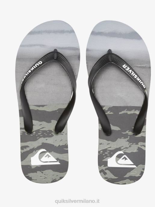 esso Quiksilver uomini infradito molokai five-o nero/verde HTZR1858