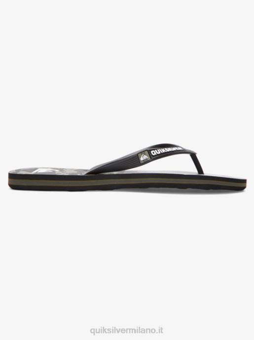 esso Quiksilver uomini infradito molokai five-o nero/verde HTZR1858