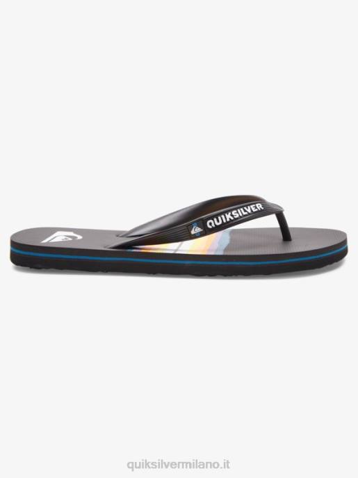 esso Quiksilver uomini infradito molokai in resina tinta nero HTZR1791