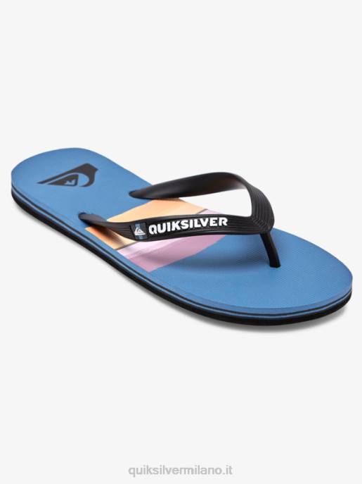 esso Quiksilver uomini infradito molokai in resina tinta nero/blu/grigio HTZR1789