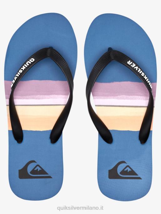 esso Quiksilver uomini infradito molokai in resina tinta nero/blu/grigio HTZR1789