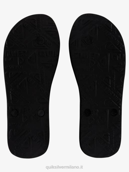 esso Quiksilver uomini infradito molokai in resina tinta nero/blu/grigio HTZR1789