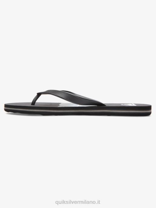 esso Quiksilver uomini infradito molokai in resina tinta nero/grigio HTZR1788
