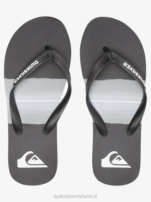esso Quiksilver uomini infradito molokai in resina tinta nero/grigio HTZR1788
