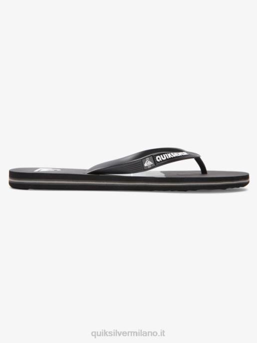 esso Quiksilver uomini infradito molokai in resina tinta nero/grigio HTZR1788