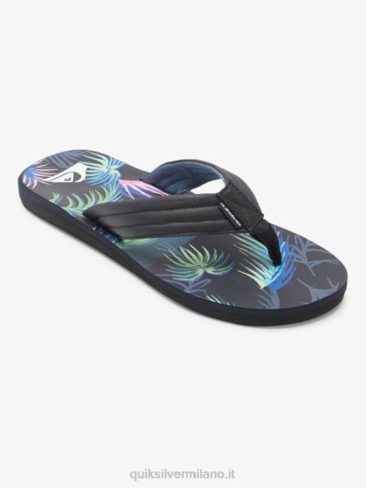 esso Quiksilver uomini sandali con stampa intaglio Nero Blu HTZR611