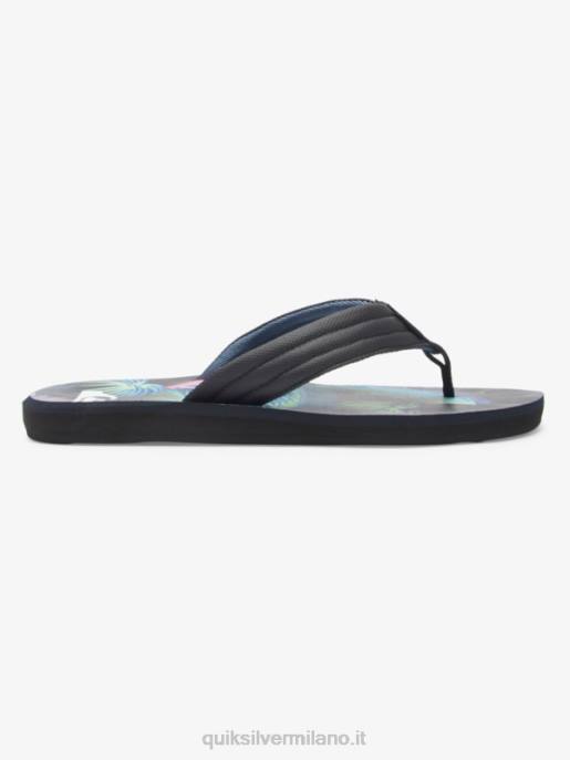 esso Quiksilver uomini sandali con stampa intaglio Nero Blu HTZR611