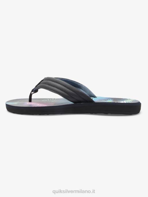 esso Quiksilver uomini sandali con stampa intaglio Nero Blu HTZR611