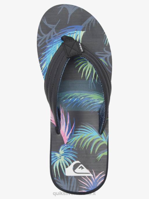 esso Quiksilver uomini sandali con stampa intaglio Nero Blu HTZR611