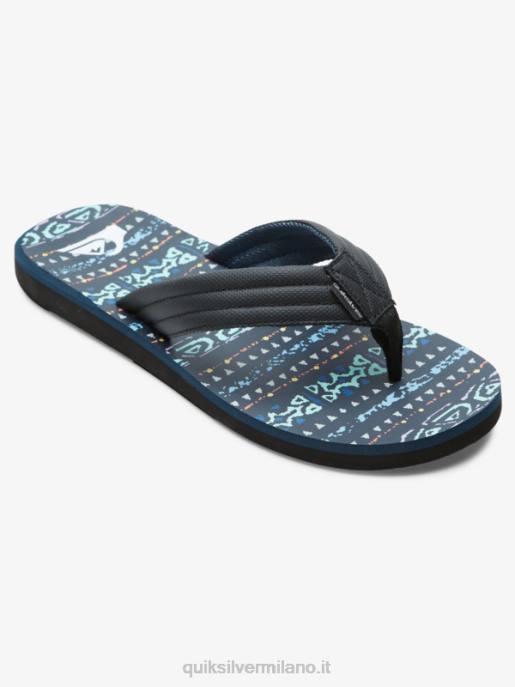 esso Quiksilver uomini sandali con stampa intaglio blu nero HTZR616