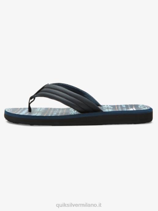 esso Quiksilver uomini sandali con stampa intaglio blu nero HTZR616