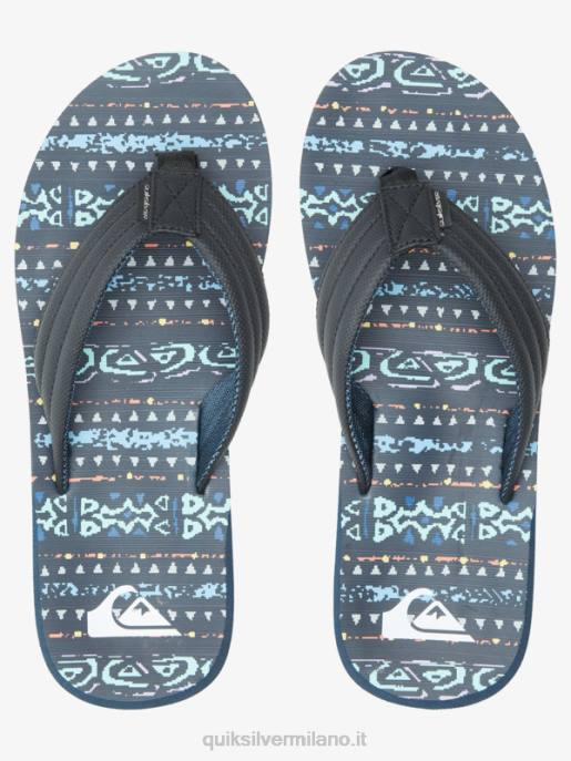 esso Quiksilver uomini sandali con stampa intaglio blu nero HTZR616