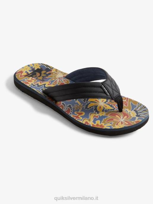 esso Quiksilver uomini sandali con stampa intaglio nero/blu/grigio HTZR615