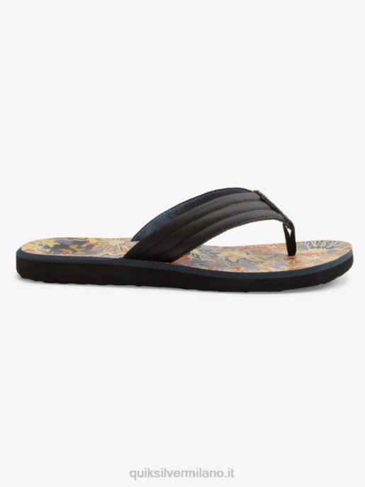 esso Quiksilver uomini sandali con stampa intaglio nero/blu/grigio HTZR615