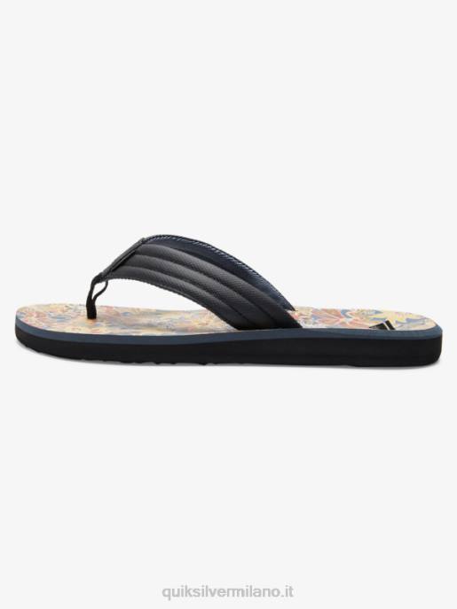 esso Quiksilver uomini sandali con stampa intaglio nero/blu/grigio HTZR615
