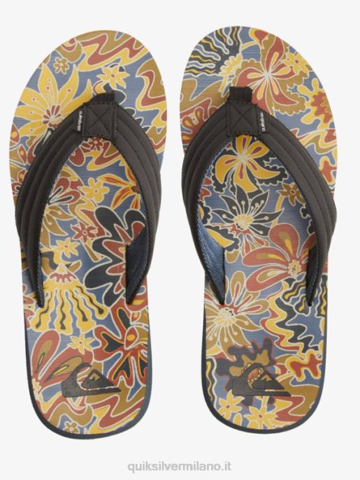 esso Quiksilver uomini sandali con stampa intaglio nero/blu/grigio HTZR615